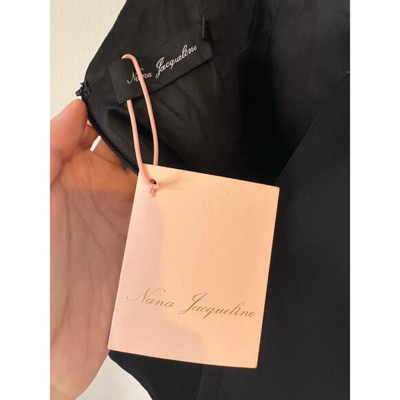 Nana Jacqueline Samba Mini Dress Halter Neck Bow Party Cocktail Evening Black XS - Picture 12 of 12